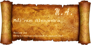 Mónus Alexandra névjegykártya